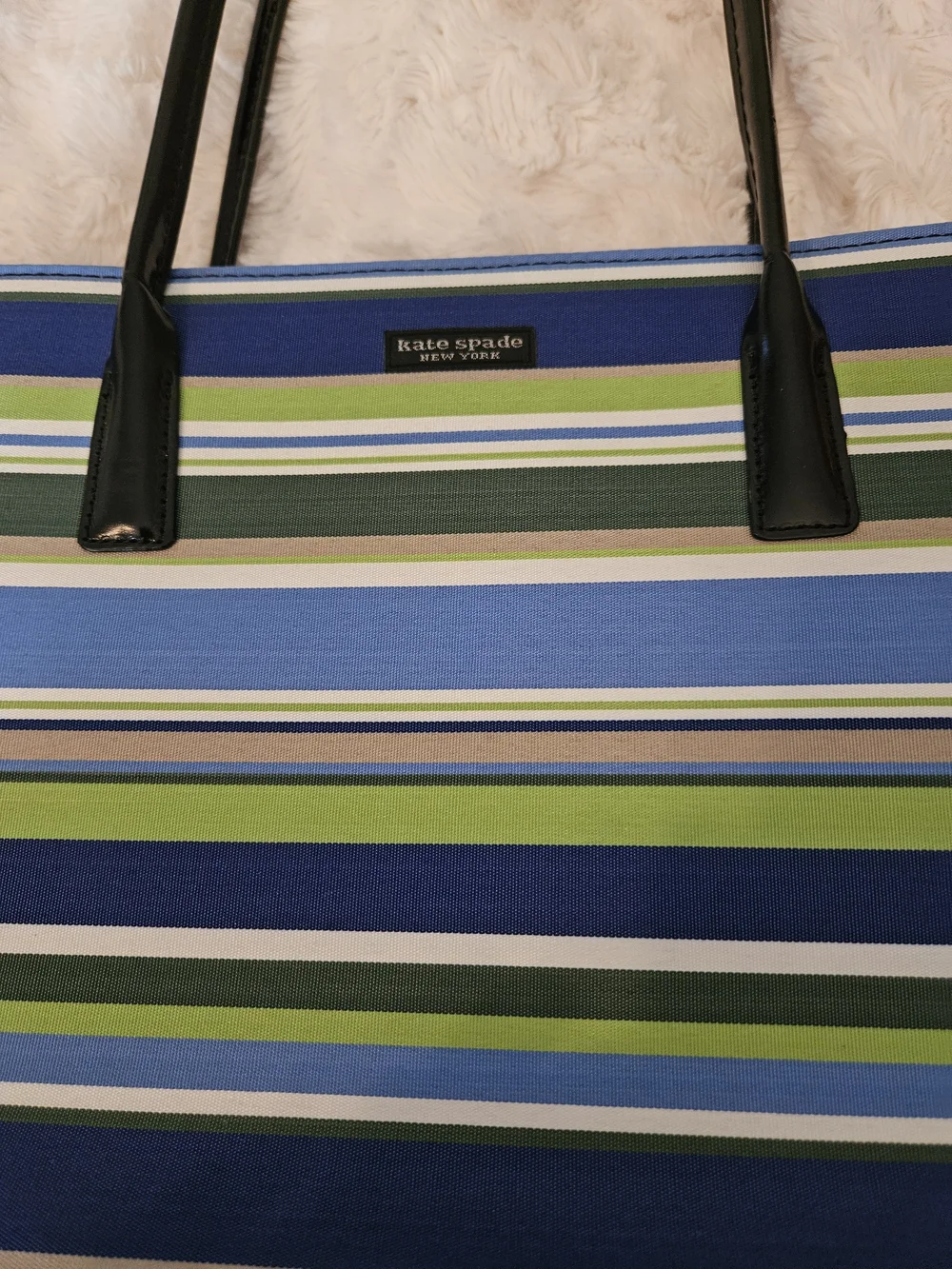 kate spade✨️Striped Tote Bag in Blue & Green